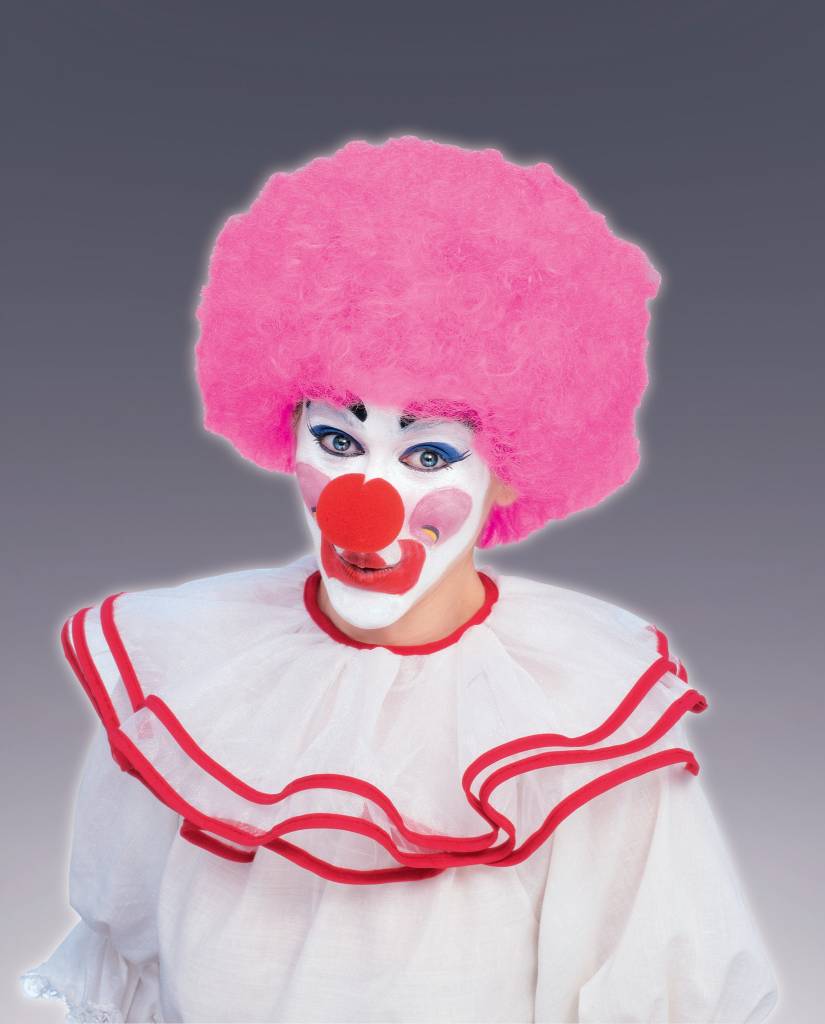 Adult Clown Afro Wig: Light Pink