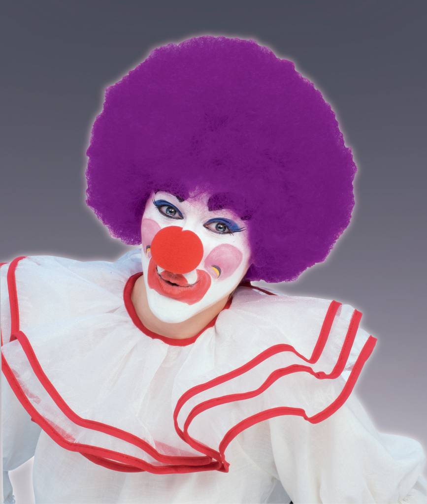 Adult Clown Afro Wig: Purple