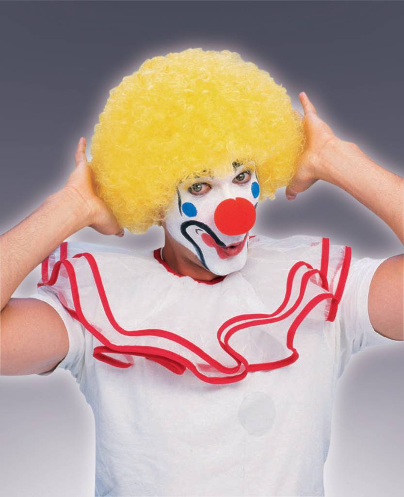 Adult Clown Afro Wig: Yellow