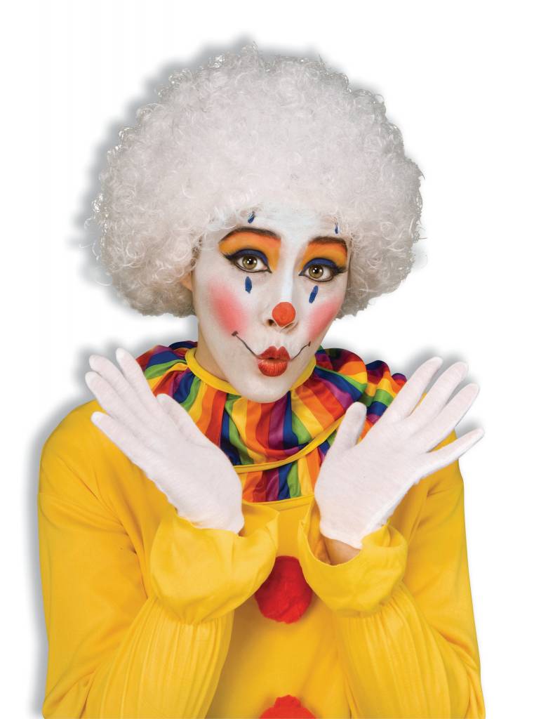 Adult Clown Afro Wig: White