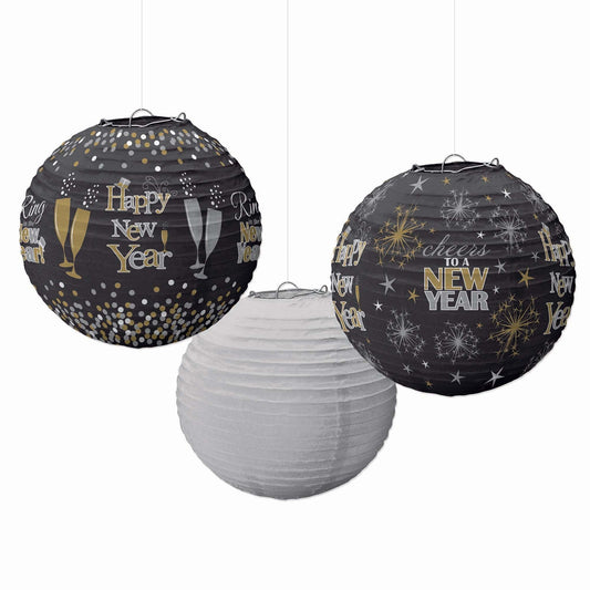9.5" Happy New Year Lanterns (3pk.)