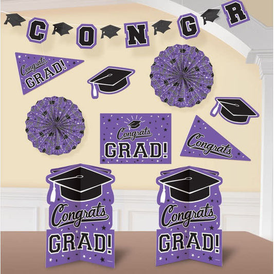 Graduation Room Decorating Kit - Purple