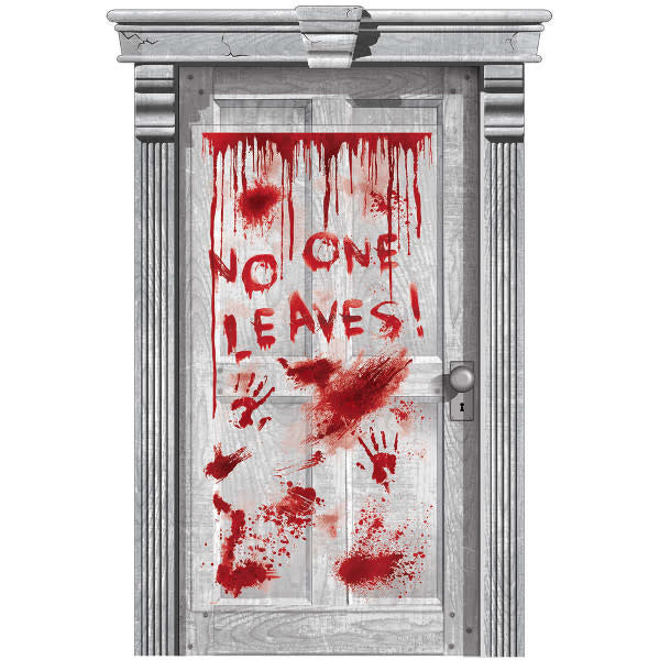 Door Decoration: Asylum Dripping Blood "No One Leaves!" (65"x33")