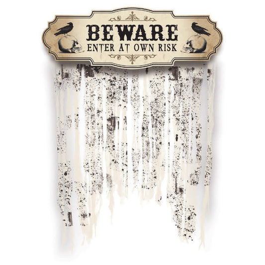 Boneyard Door Curtain - Beware