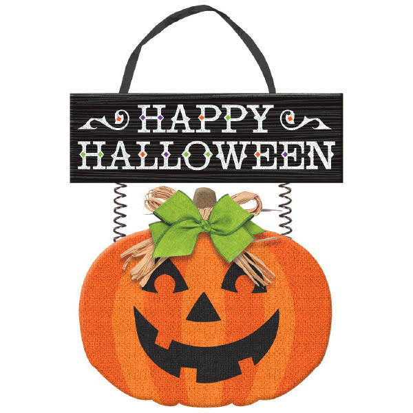 "Happy Halloween" Hanging Pumpkin Decor