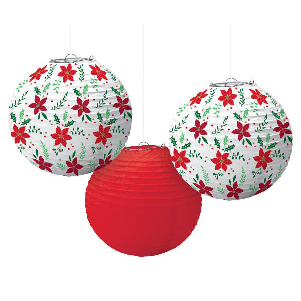 9.5'' Printed Lanterns: Traditional Christmas