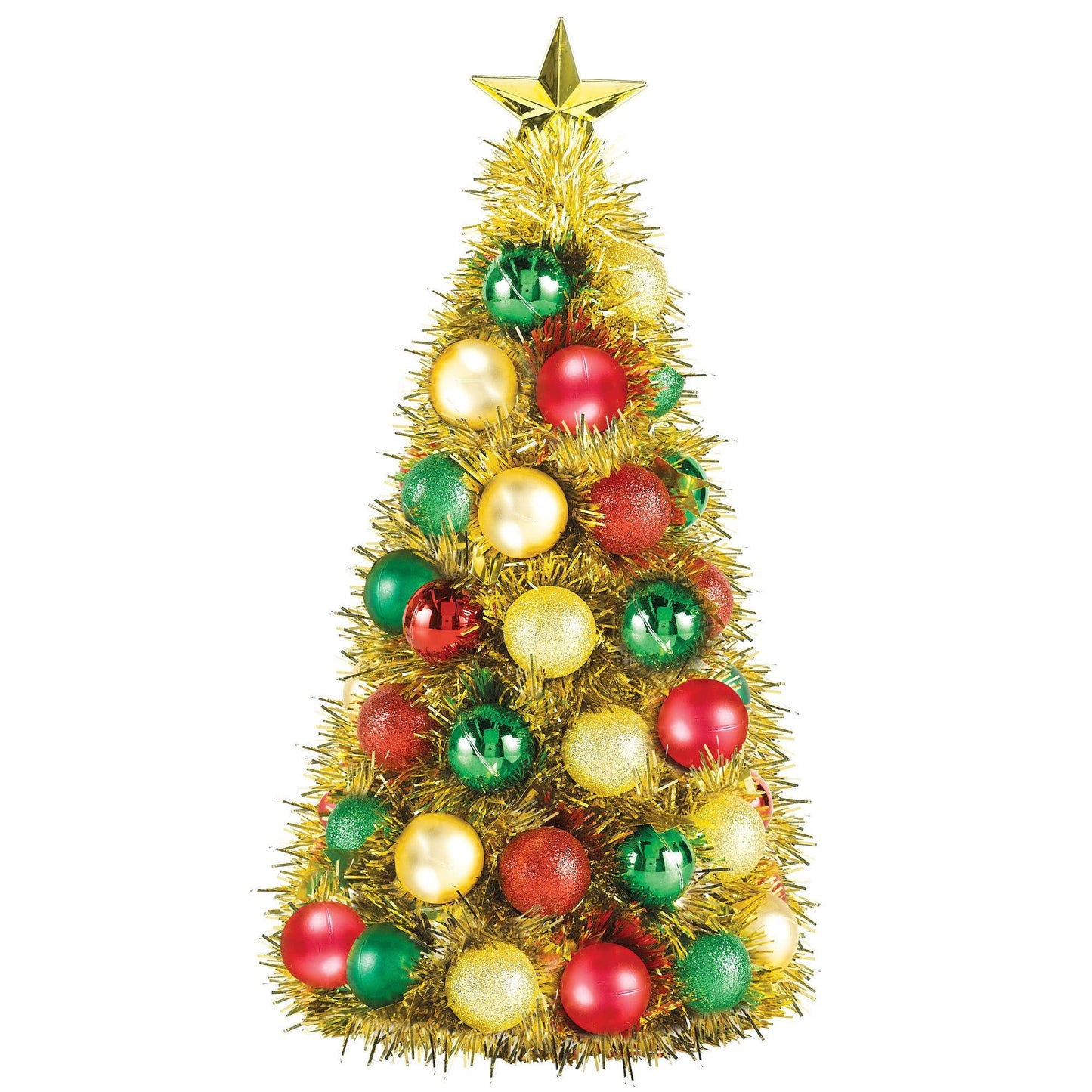 Metallic Bulb Tree - Red And Green