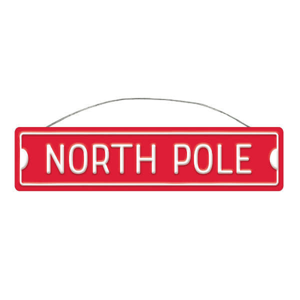 Embossed Metal Sign: North Pole