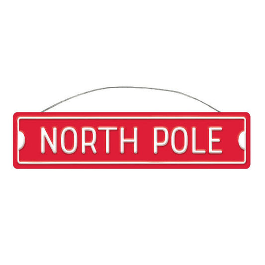 Embossed Metal Sign: North Pole