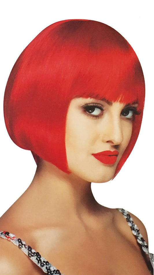 Adult Deluxe Sassy Wig: Neon Red