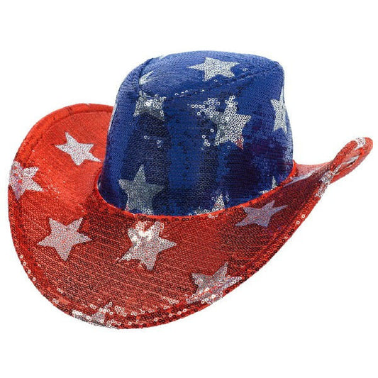 Patriotic Glitter Cowboy Hat
