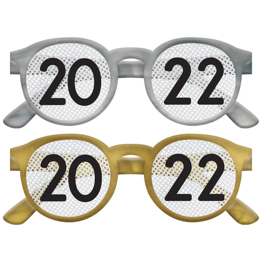 2022 New Year's Glasses: Black/Silver/Gold (8pk.)