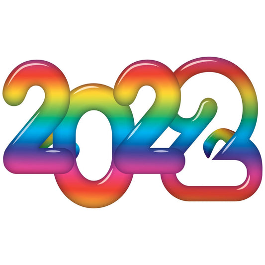 2022 New Years Glasses: Rainbow