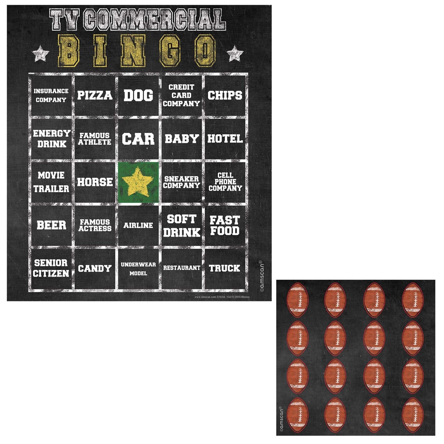 Football Commercial Bingo Game