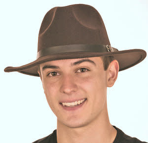 Deluxe Felt Trilby Hat: Brown