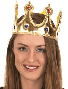 Metallic Jeweled Crown - Gold