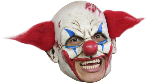 Clown Deluxe Latex Mask w/ Red Hair