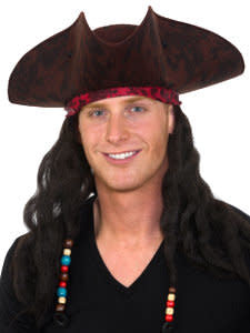 Caribbean Pirate Hat w/ Dreads - Brown