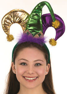 Mini Metallic Mardi Gras Jester Headband