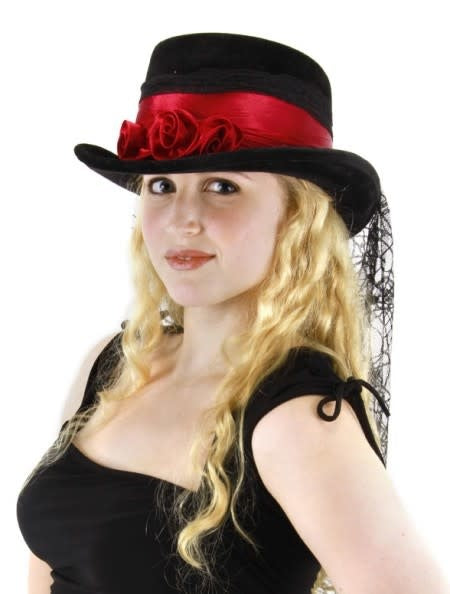elope Gothic Rose Top Hat