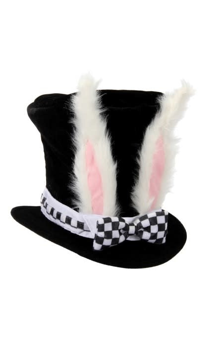 Top Hat White Rabbit White Rabbit Topper Plush Hat – Johnnie Brocks