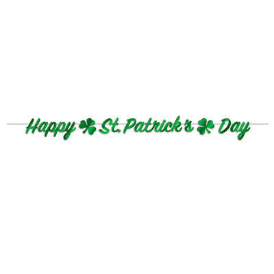 Foil "Happy St. Patrick's Day" Streamer (7¼"x7')