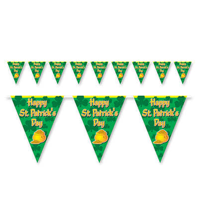 Pennant Banner: Happy St Patrick's Day (11"x12')