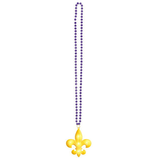 Mardi Gras Fleur de Lis Light-Up Necklace