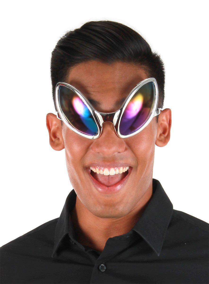 Alien Close Encounter Glasses: Silver