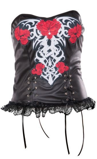 Women's Rose and Bone Bustier Corset: O/S