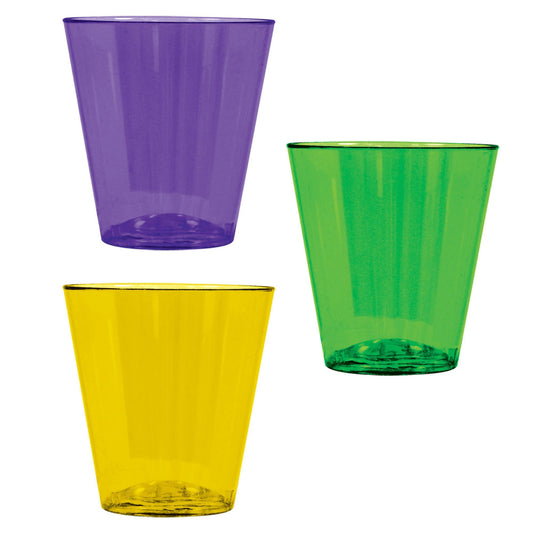 2oz. Mardi Gras Plastic Shot Glasses: PGG (40ct.)