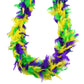 A Mardi Gras themed boa mix with mostly yellow feathers.