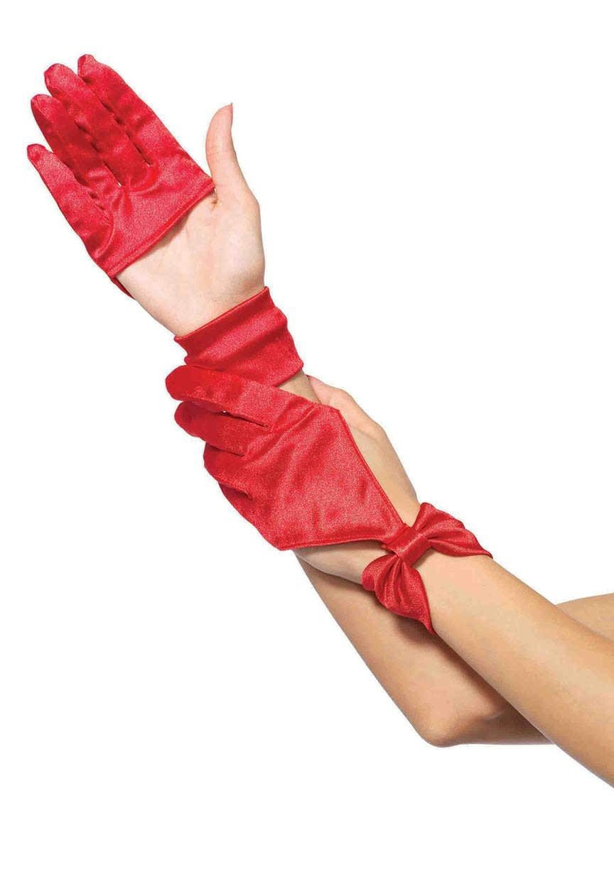 Satin Cut Out Gloves