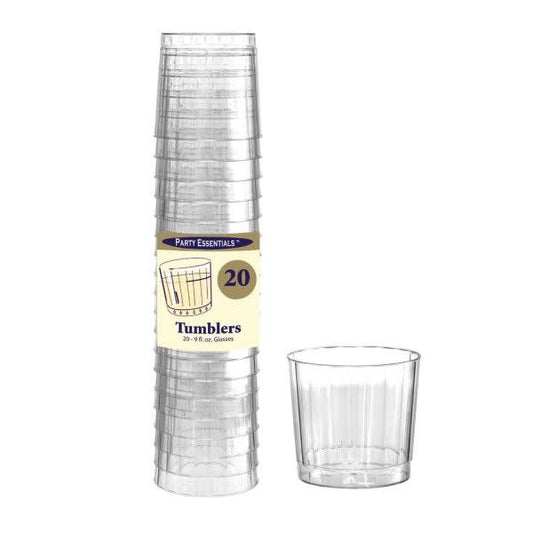 9oz. Elegance/Deluxe Tumblers: Clear (20ct.)