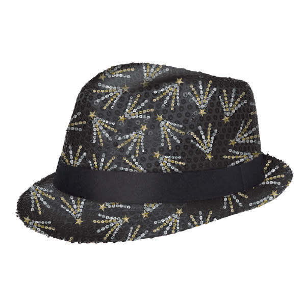 New Years Sequined Stars Fedora