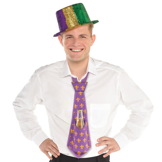 20'' Mardi Gras Drinking Tie