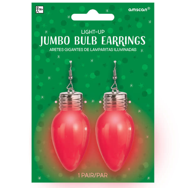 Jumbo Bulb Earrings: Red