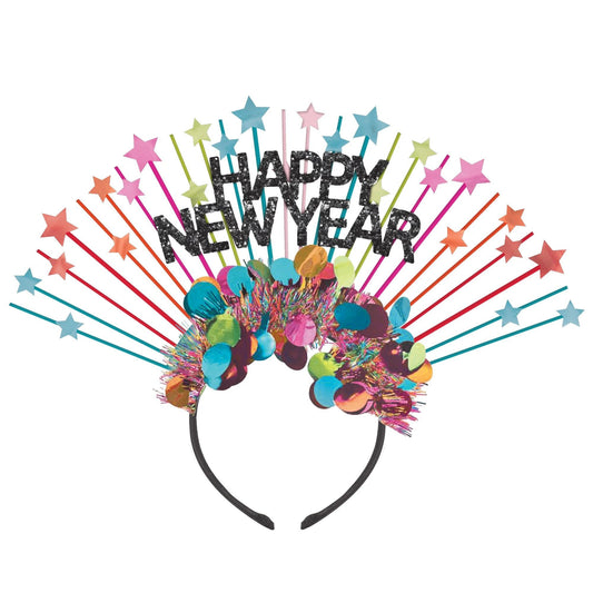 "Happy New Year" Colorful Confetti Spray Headband
