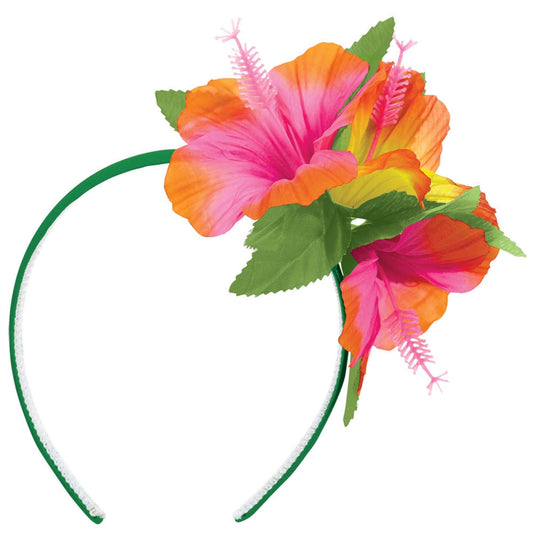 Hibiscus Headband w/ Fabric Flowers