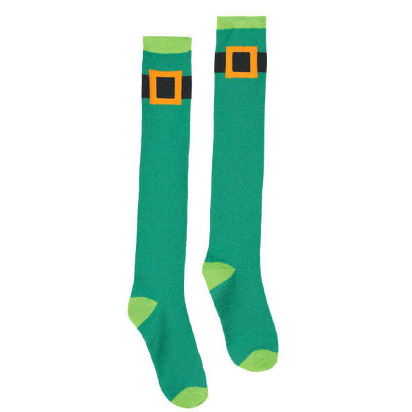 St. Patrick's Day Knee High Socks: Leprechaun Belt - O/S