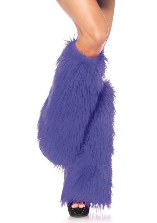 Furry Leg Warmers - Purple