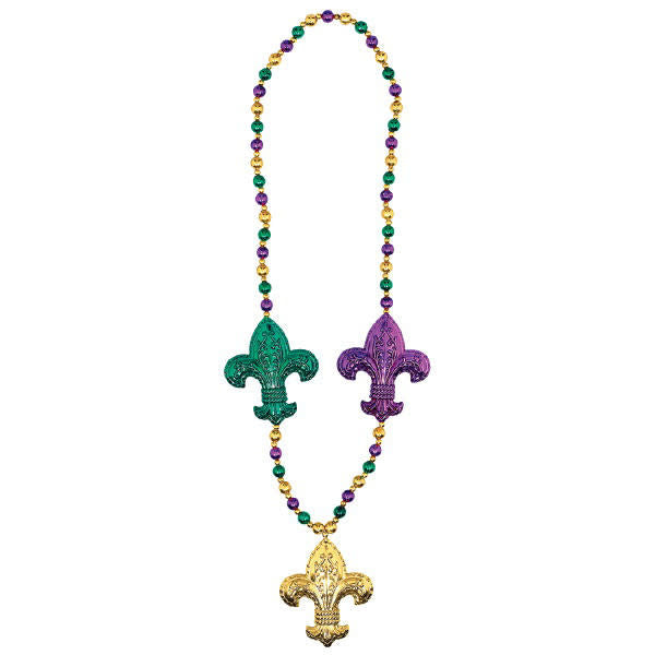 50" Mardi Gras Jumbo Fleur de Lis Necklace