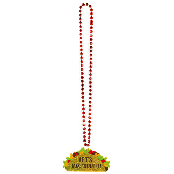 Taco Glitter Bead Necklace