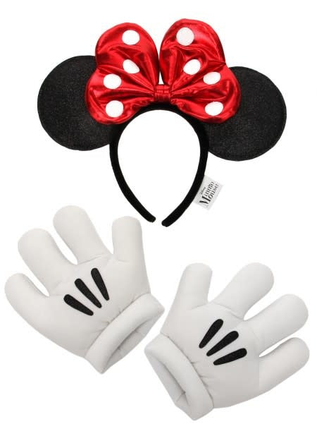 minnie maus handschuhe Disney- Minnie Glitter Headband & Gloves Set