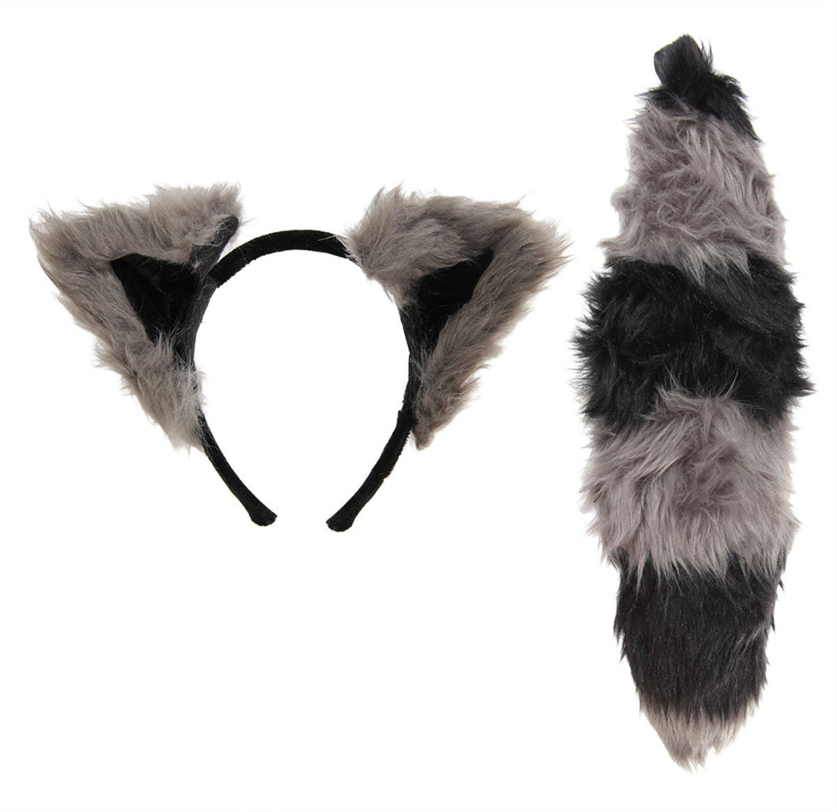 Raccoon Ears Headband & Tail Kit