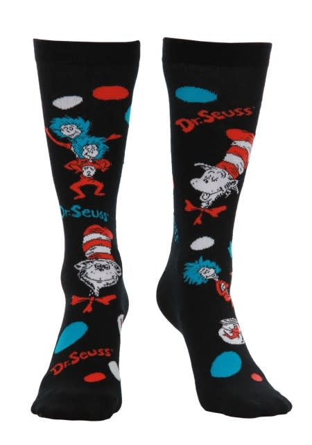 Dr. Seuss The Cat In The Hat Pattern Socks Adult