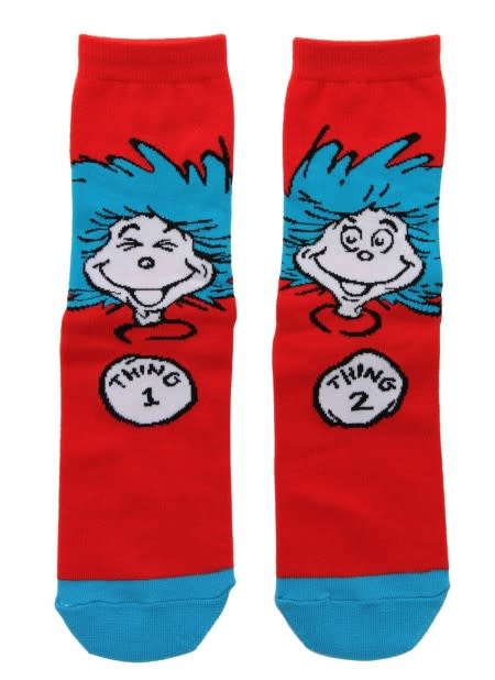 Dr. Seuss The Cat in the Hat Thing 1&2 Crew Socks