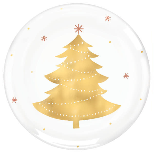 7'' Plate: Gold Tree (4ct.)