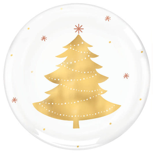 7'' Plate: Gold Tree (4ct.)