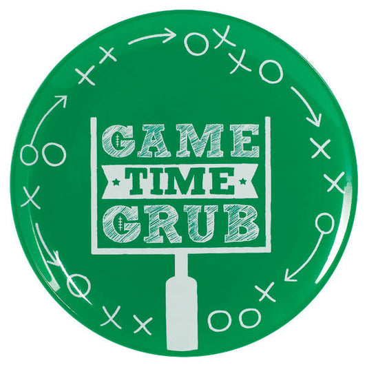 14" Football Round Platter: "Game Time Grub"